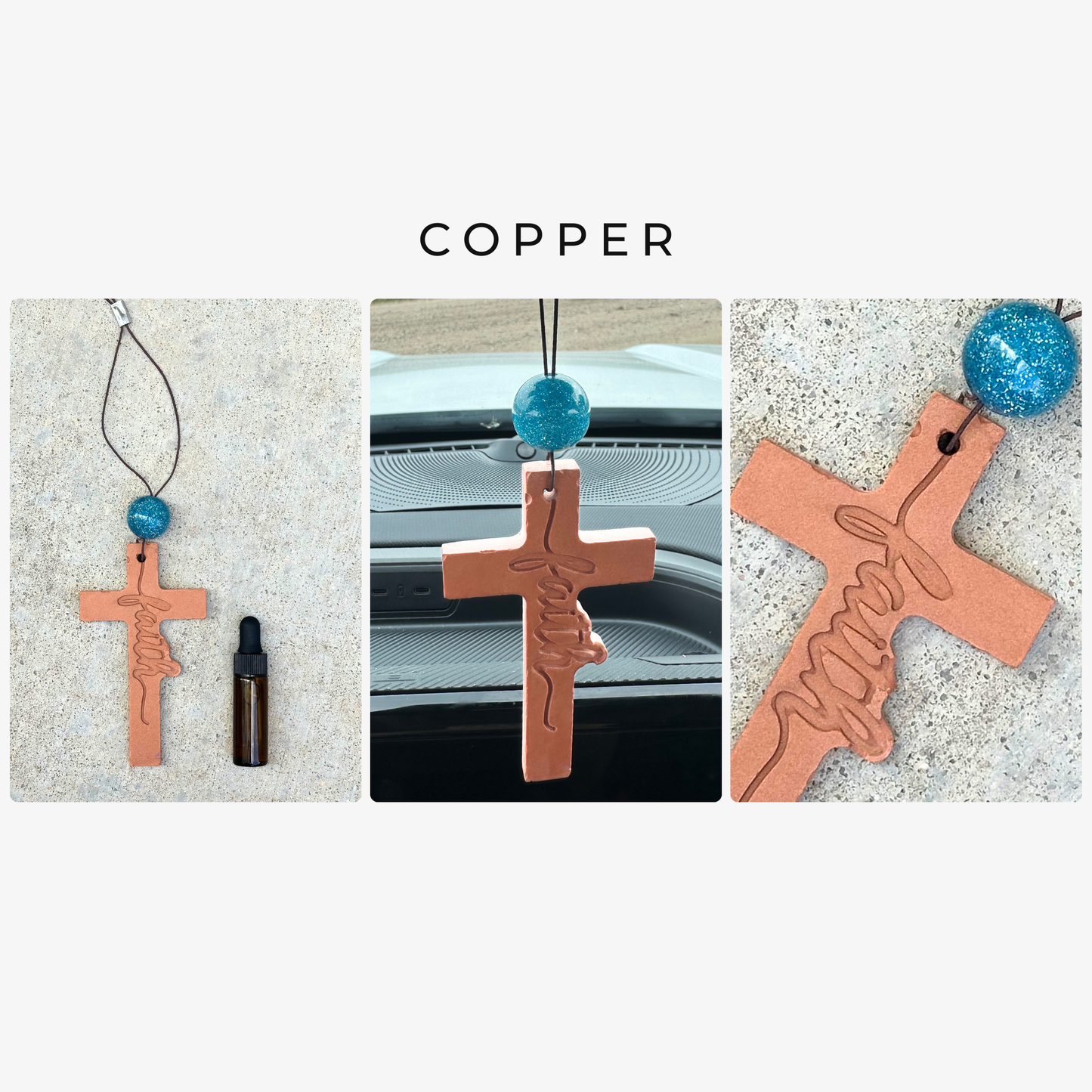 Faith Cross Stone Car Freshener