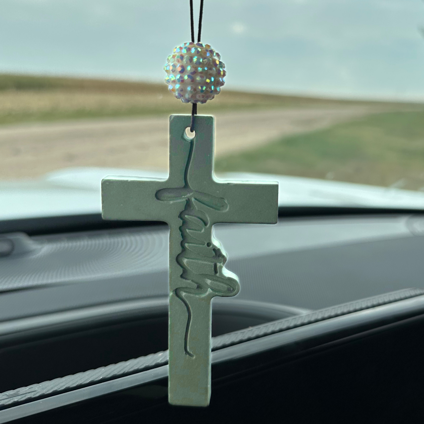 Faith Cross Stone Car Freshener