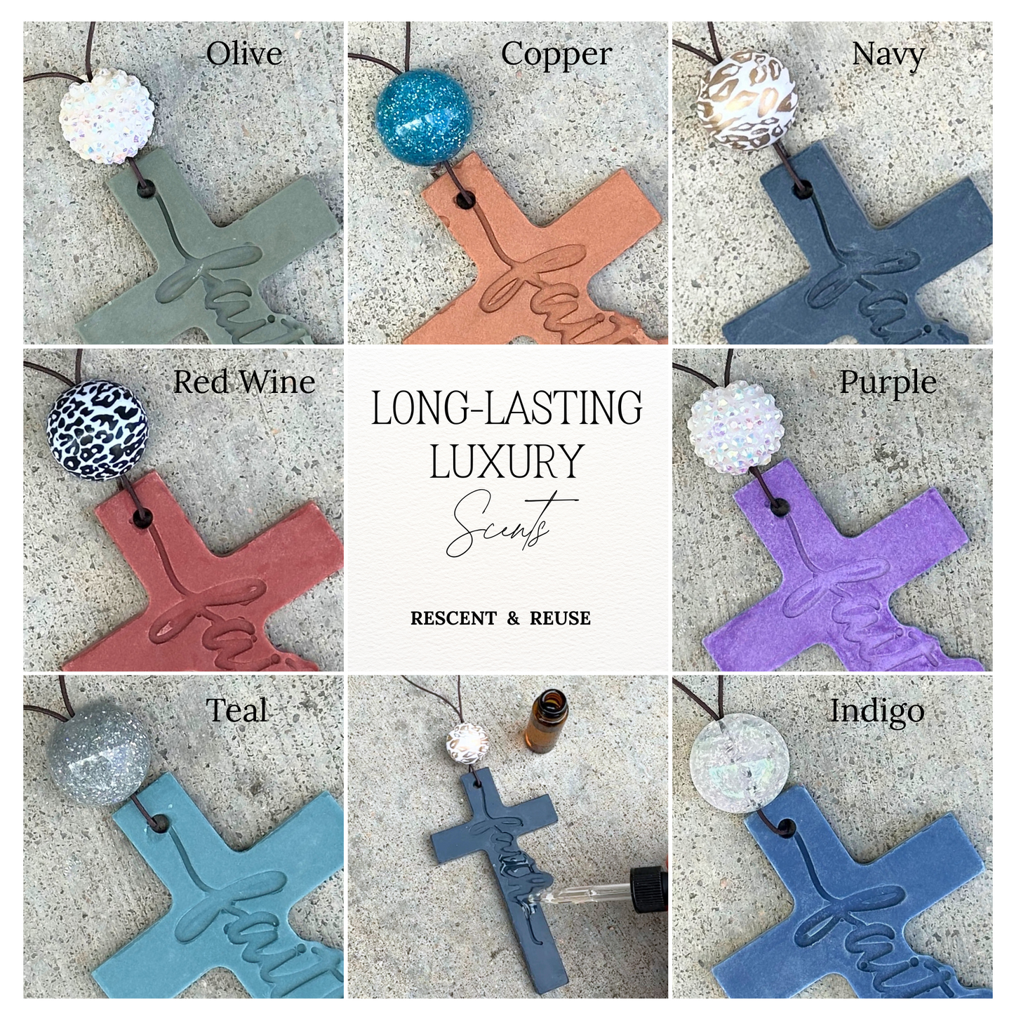 Faith Cross Stone Car Freshener