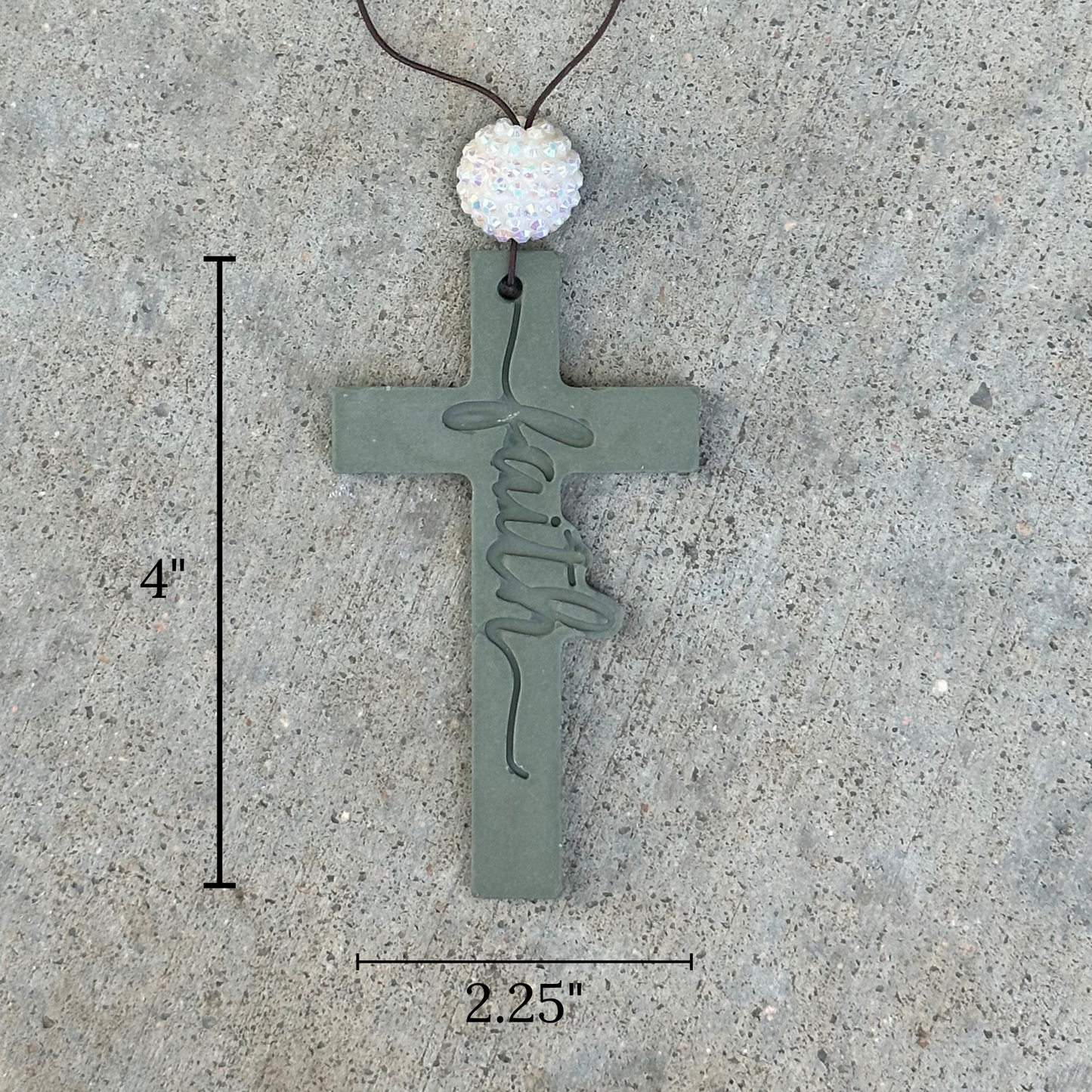 Faith Cross Stone Car Freshener