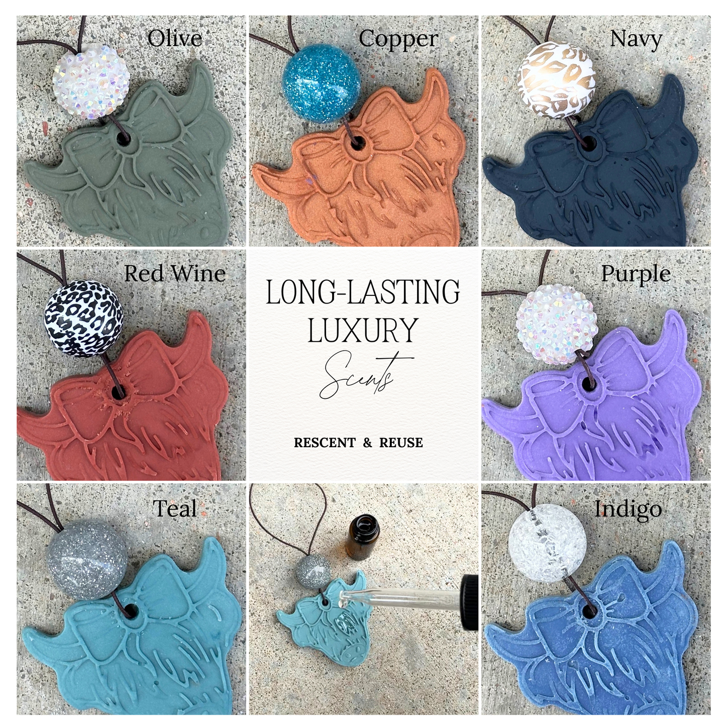 Highland Cow Stone Car Freshener