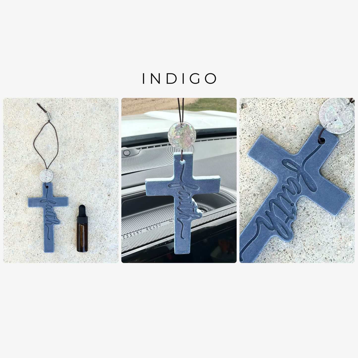 Faith Cross Stone Car Freshener