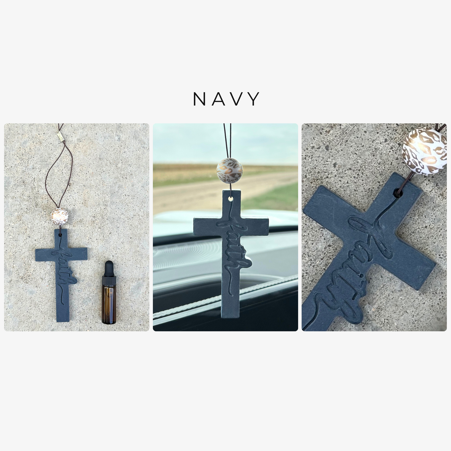 Faith Cross Stone Car Freshener