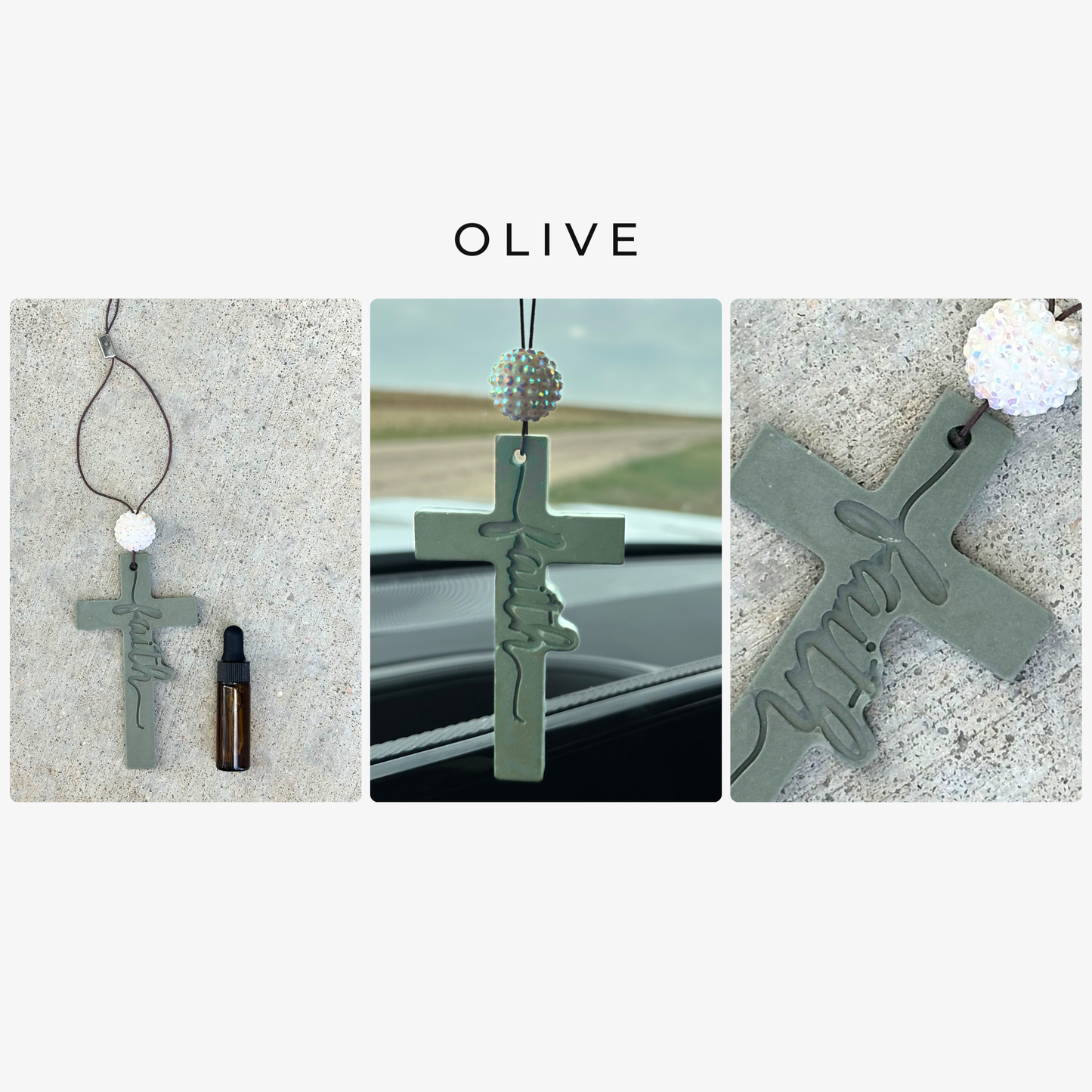 Faith Cross Stone Car Freshener