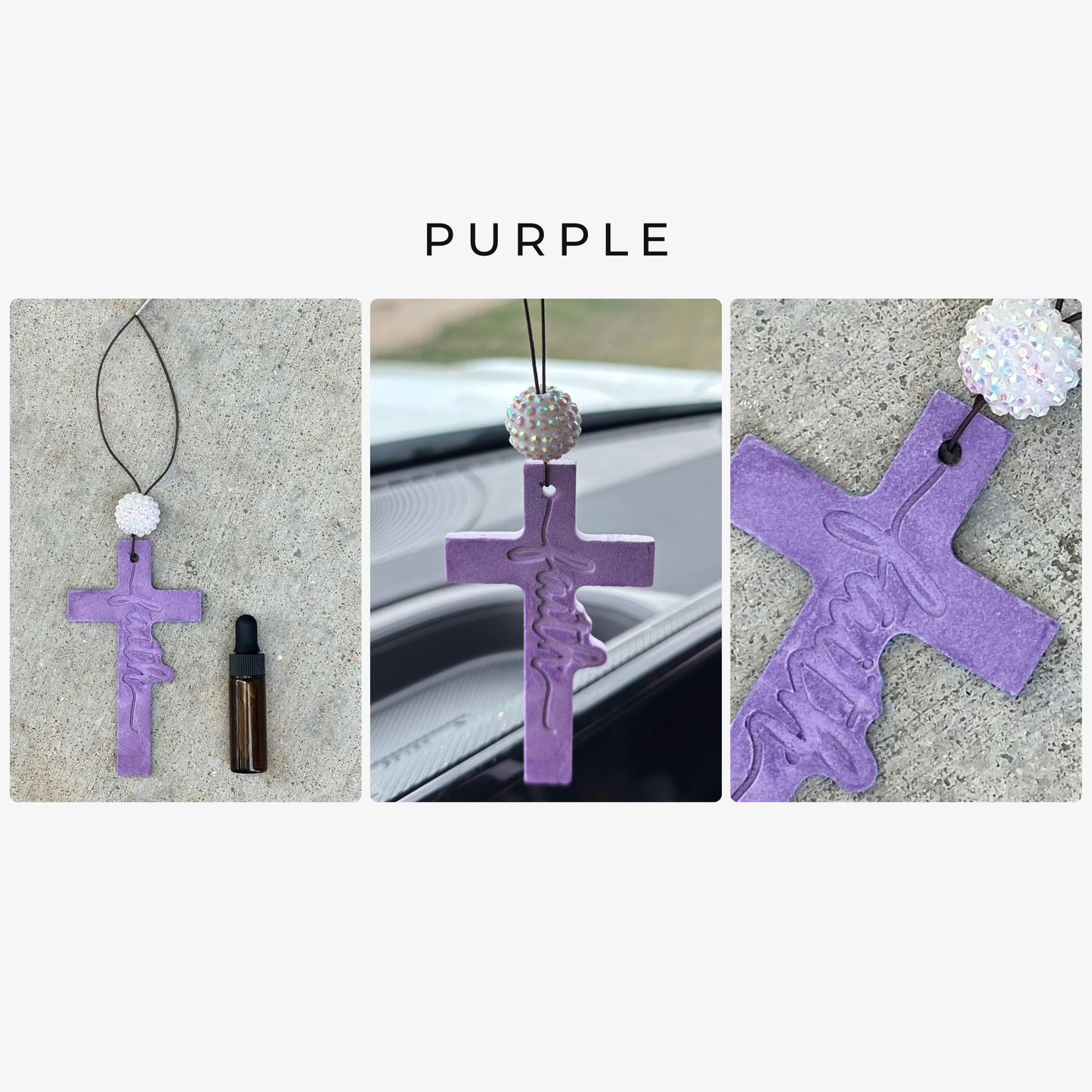 Faith Cross Stone Car Freshener