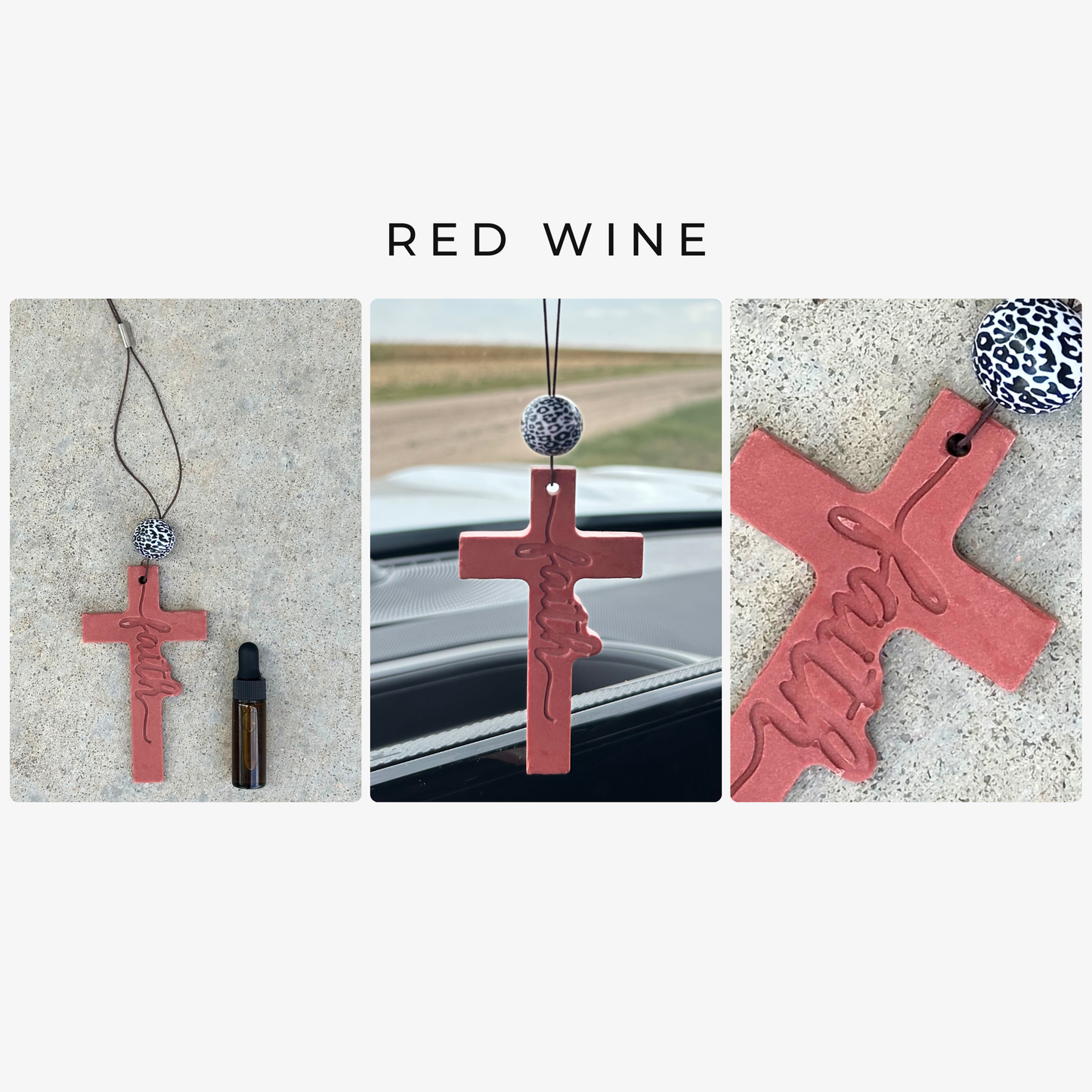 Faith Cross Stone Car Freshener
