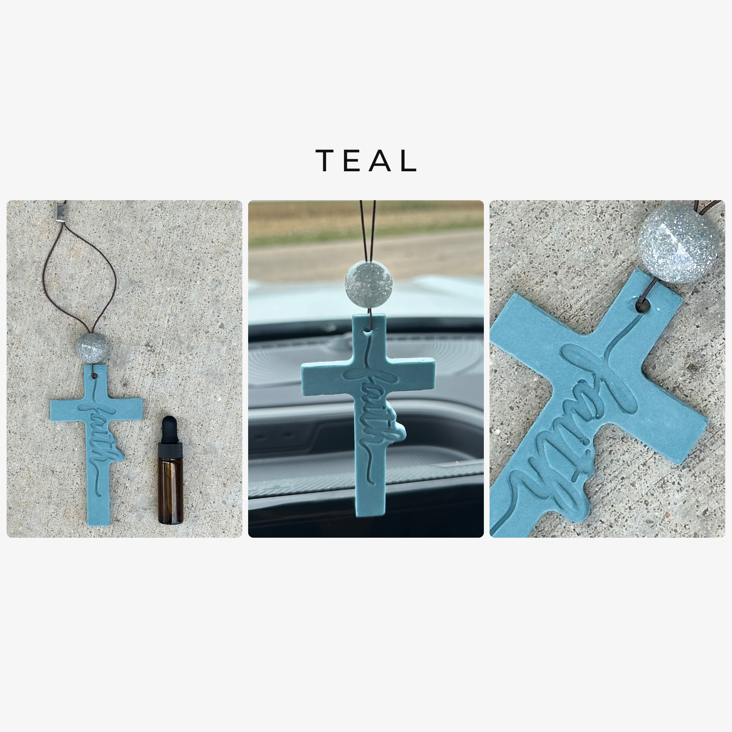 Faith Cross Stone Car Freshener