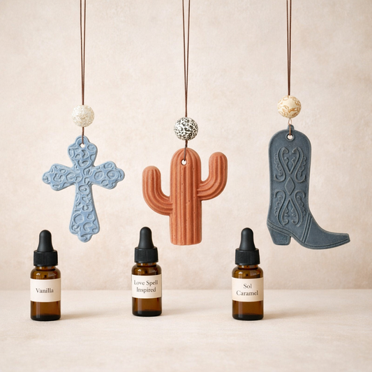 TRIO CAR DIFFUSER SET +5ml FRAGRANCE OIL REFILL