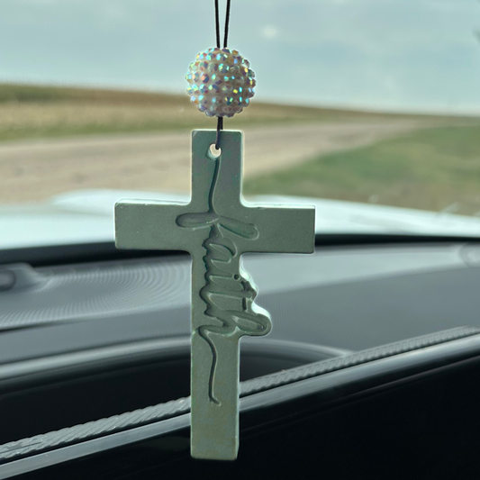 Faith Cross Stone Car Freshener